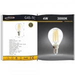 Λάμπα LED για Ντουί E14 4w 440lm Θερμό Φως 3000K Universo G45-TC